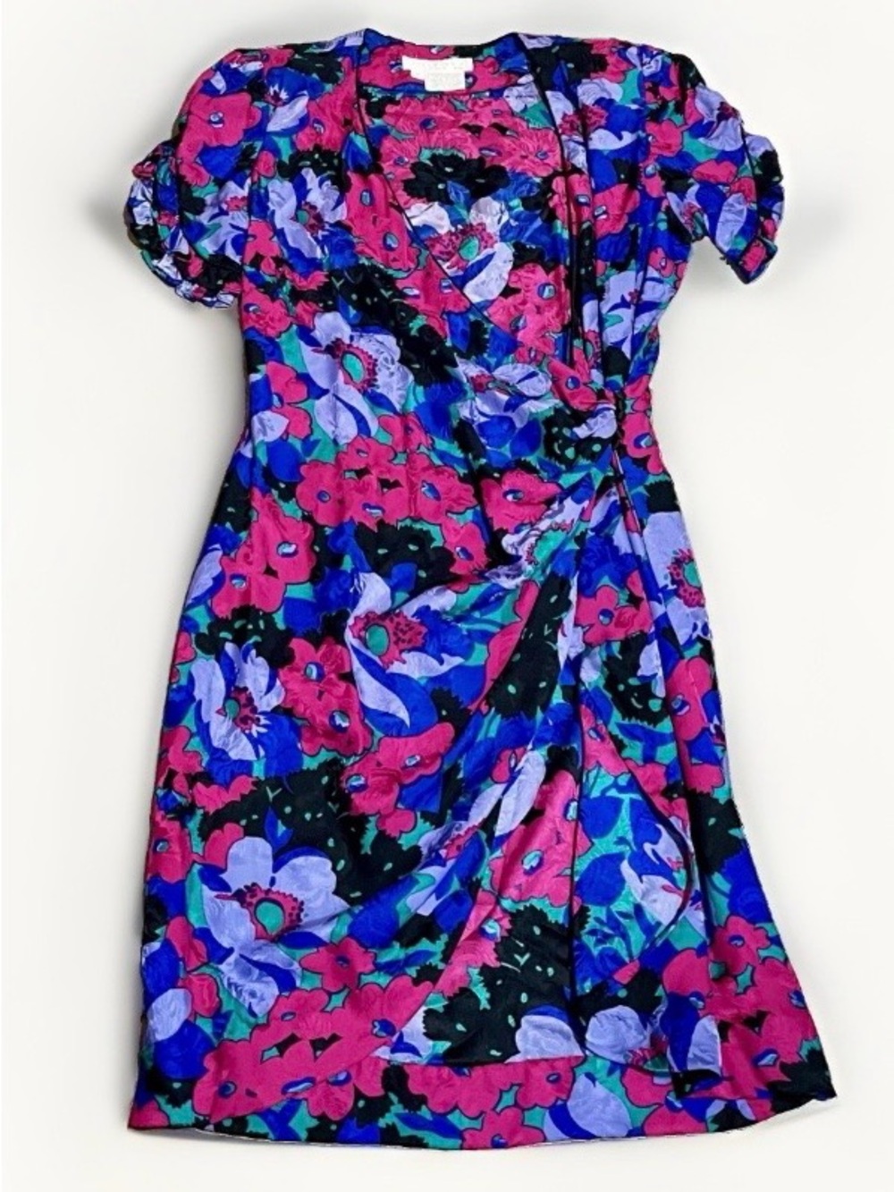 Vintage Flora Kung Silk Dress Size 10